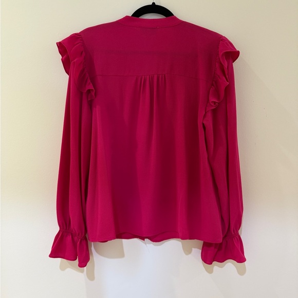 CeCe Shoulder Ruffle Hot Pink / Raspberry Top - Picture 7 of 12